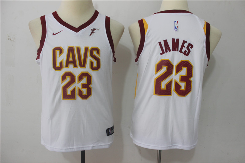 Youth Cleveland Cavaliers 23 James White Game Nike NBA Jerseys